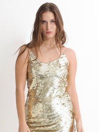 RAREISM Sequin Embellished Shoulder Straps Sheath Party Dress