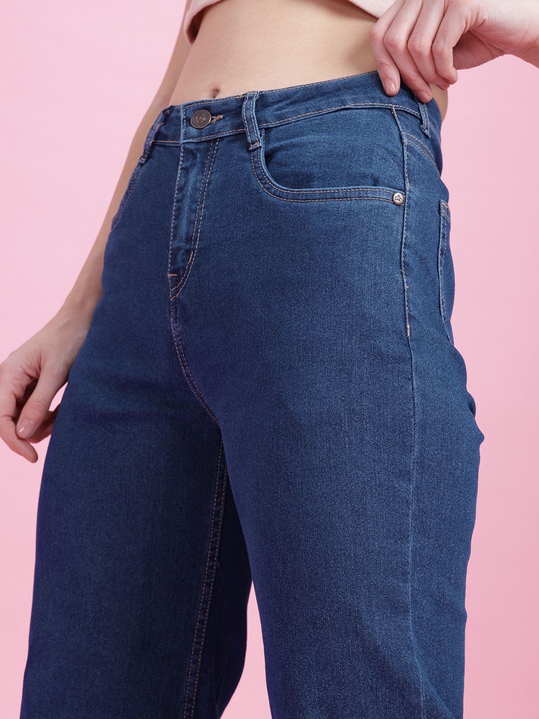 DressBerry Women Wide Leg Stretchable Jeans