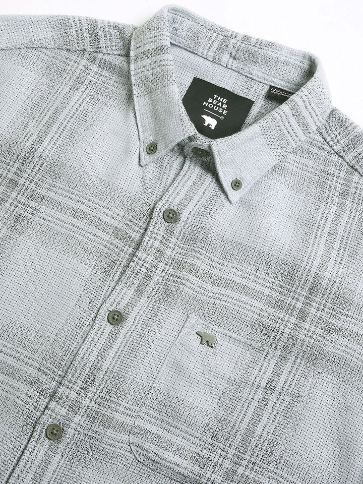 THE BEAR HOUSE Men Slim Fit Tartan Checks Opaque Checked Casual Shirt