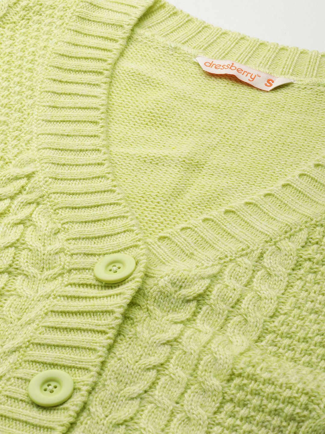 DressBerry Pure Acrylic Cable Knit Cardigan