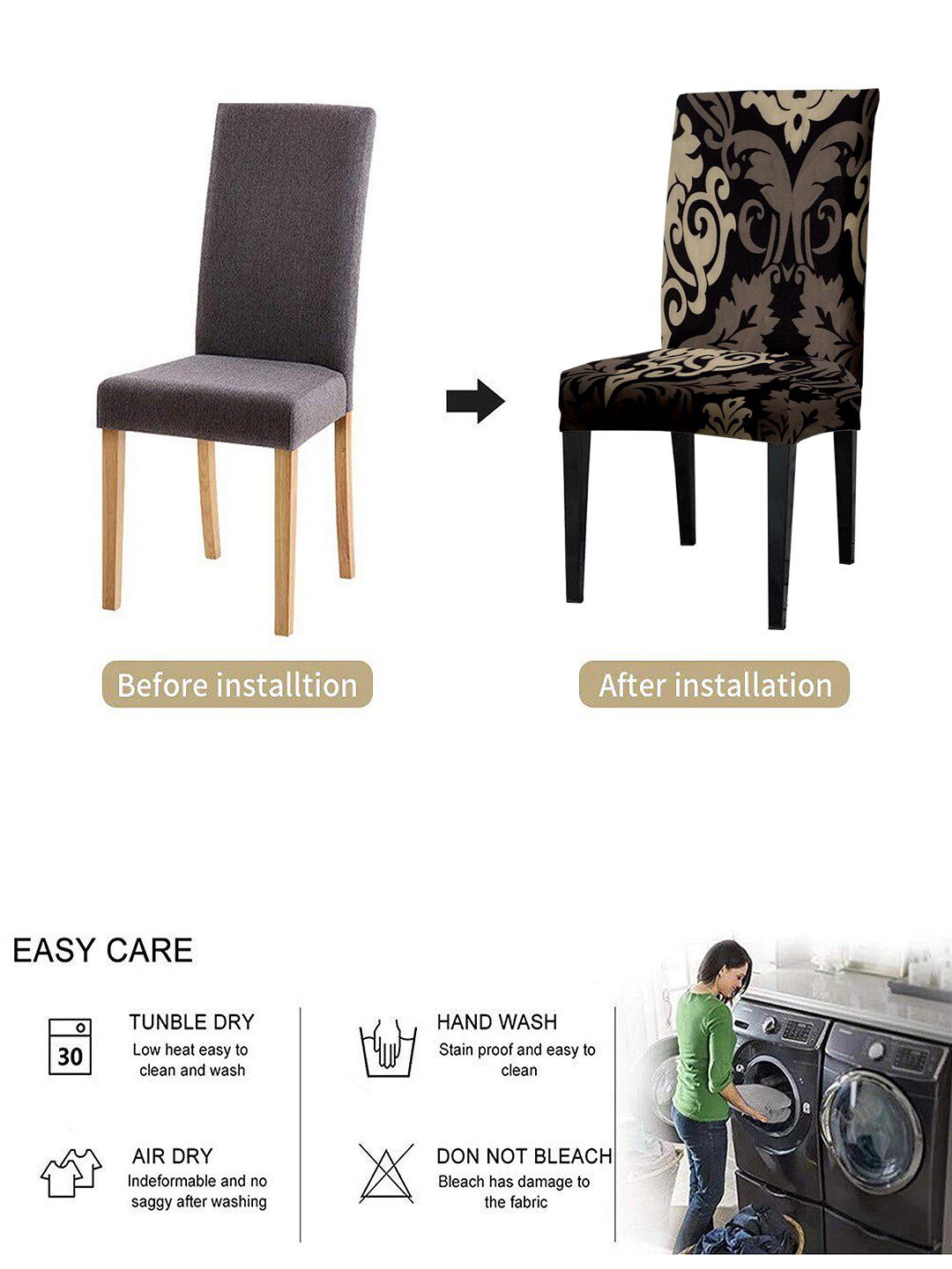 Cortina Set Of 6 Printed Chair Covers