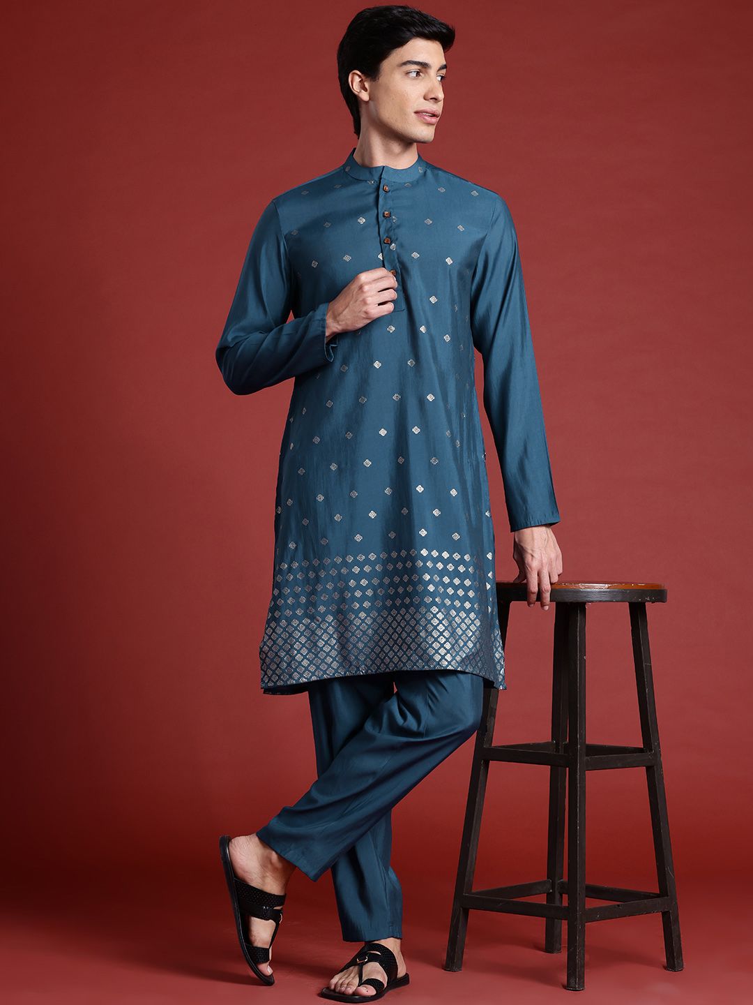Anouk Ethnic Motifs Printed Regular Kurta With Pyjamas