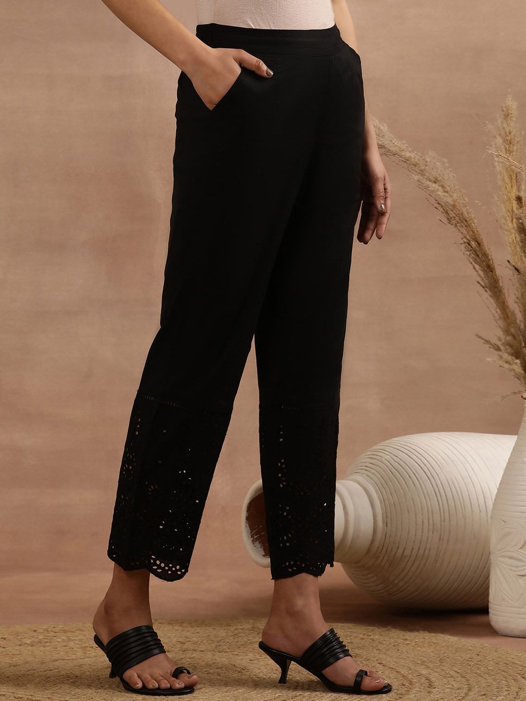 W Women Straight Fit Ethnic Trouser