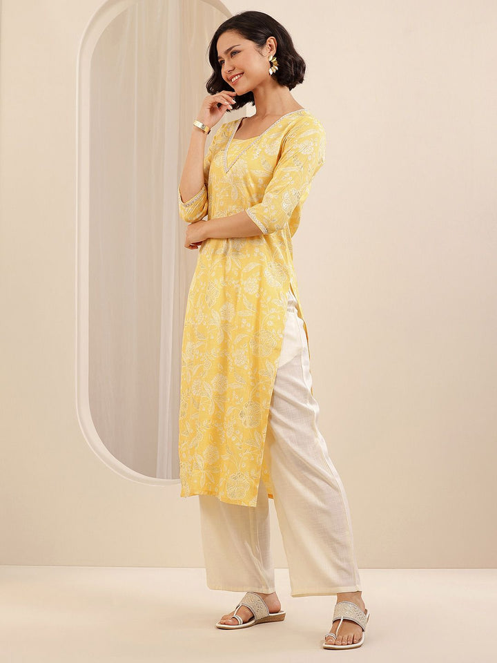 Libas Floral Printed V-Neck Kurta With Palazzo And Dupatta