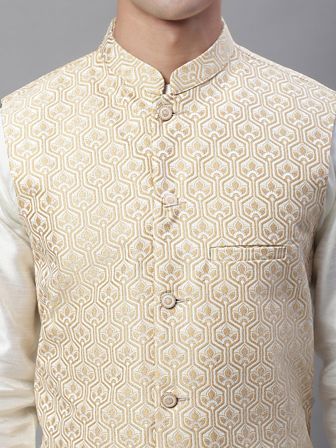 Anouk Men Woven Design Satin Jackets
