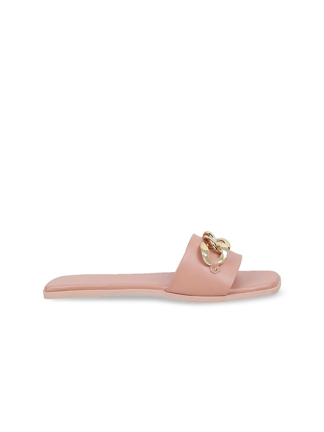 Mochi Women Pink Embellished Open Toe Flats