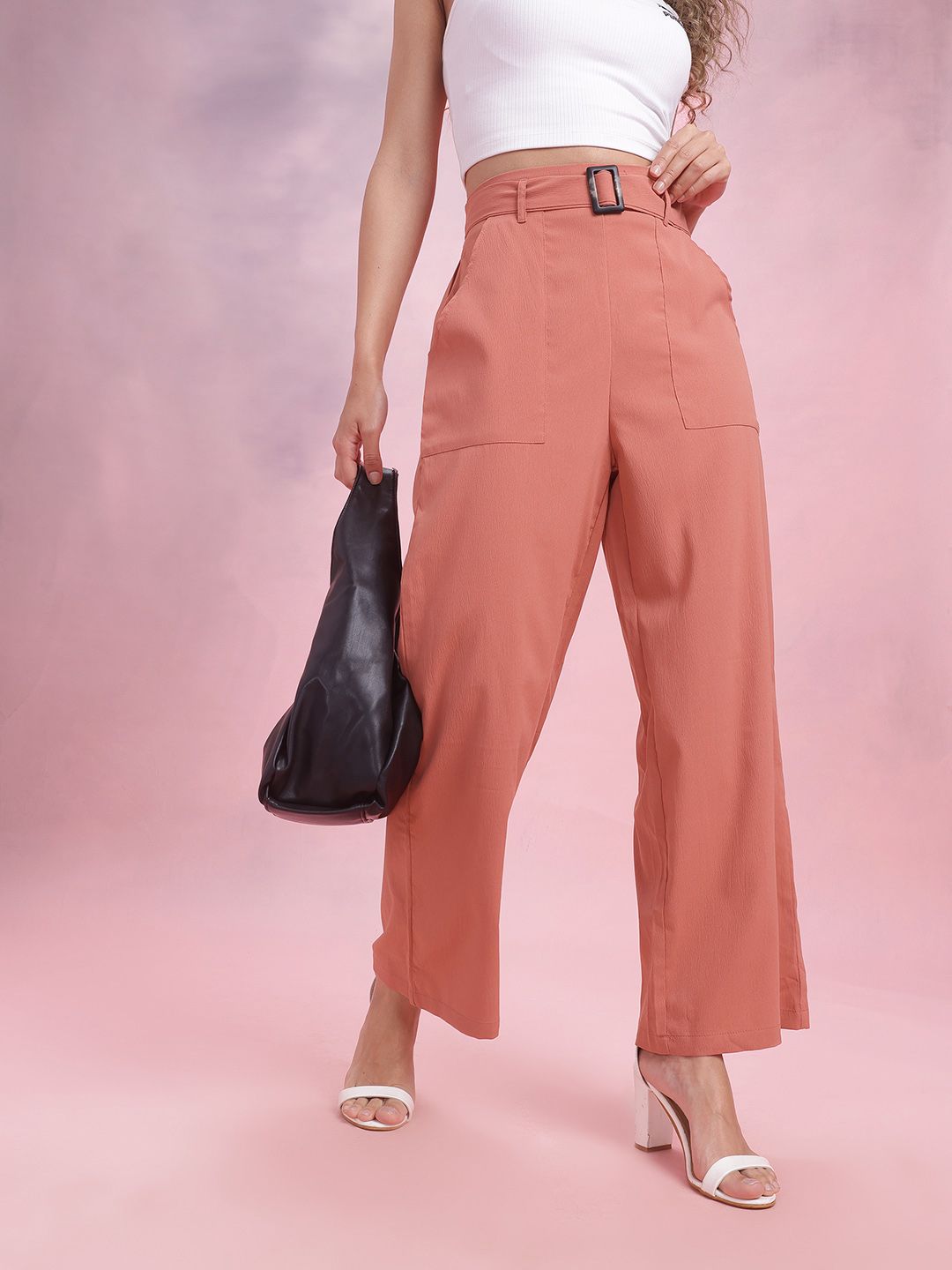 DressBerry Women Belted Trousers