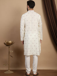 Anouk Embroidered Sequinned Mandarin Collar Long Sleeves Straight Kurta with Churidar