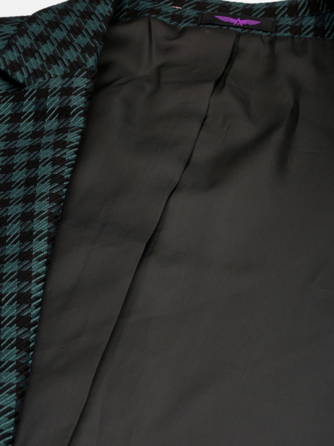 Park Avenue Checked Notched Lapel Slim Fit Single Breasted Formal Blazer