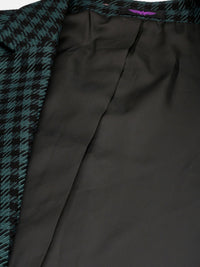 Park Avenue Checked Notched Lapel Slim Fit Single Breasted Formal Blazer