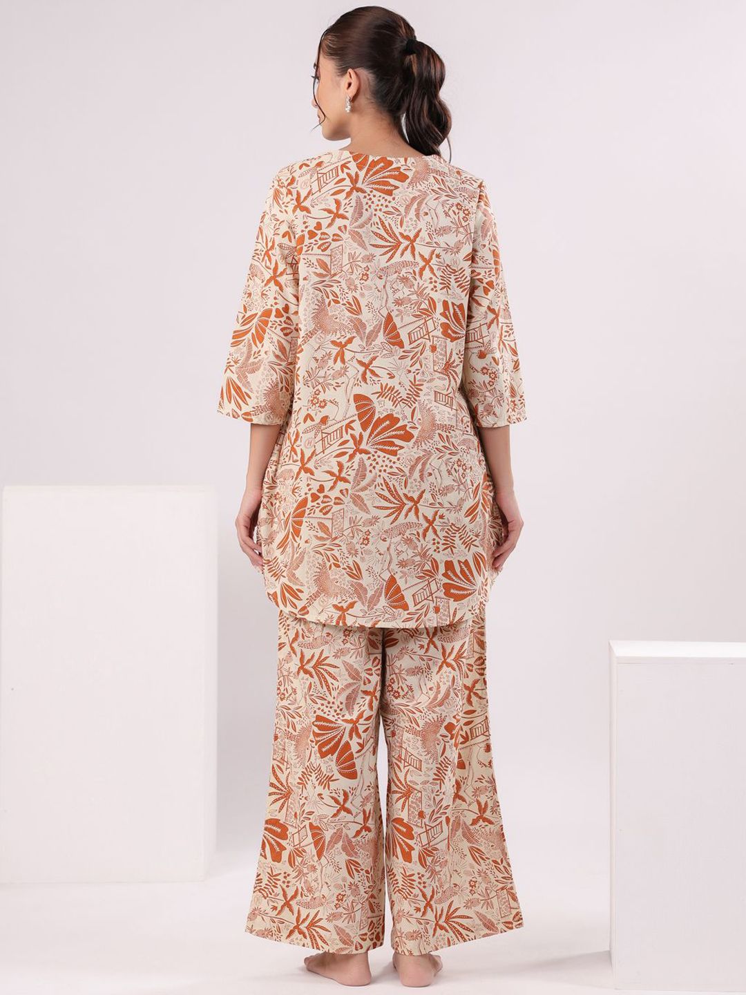 SANSKRUTIHOMES Women Ethnic Motifs Printed Cotton Night suit