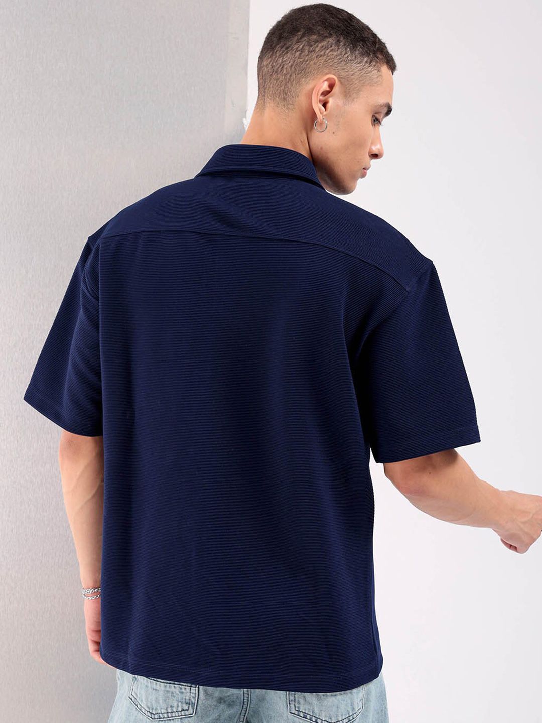 The Indian Garage Co Spread Collar Curved Boxy Casual Shirt