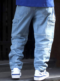 Powerlook Men Boyfriend Fit Mid-Rise Cargo Jeans