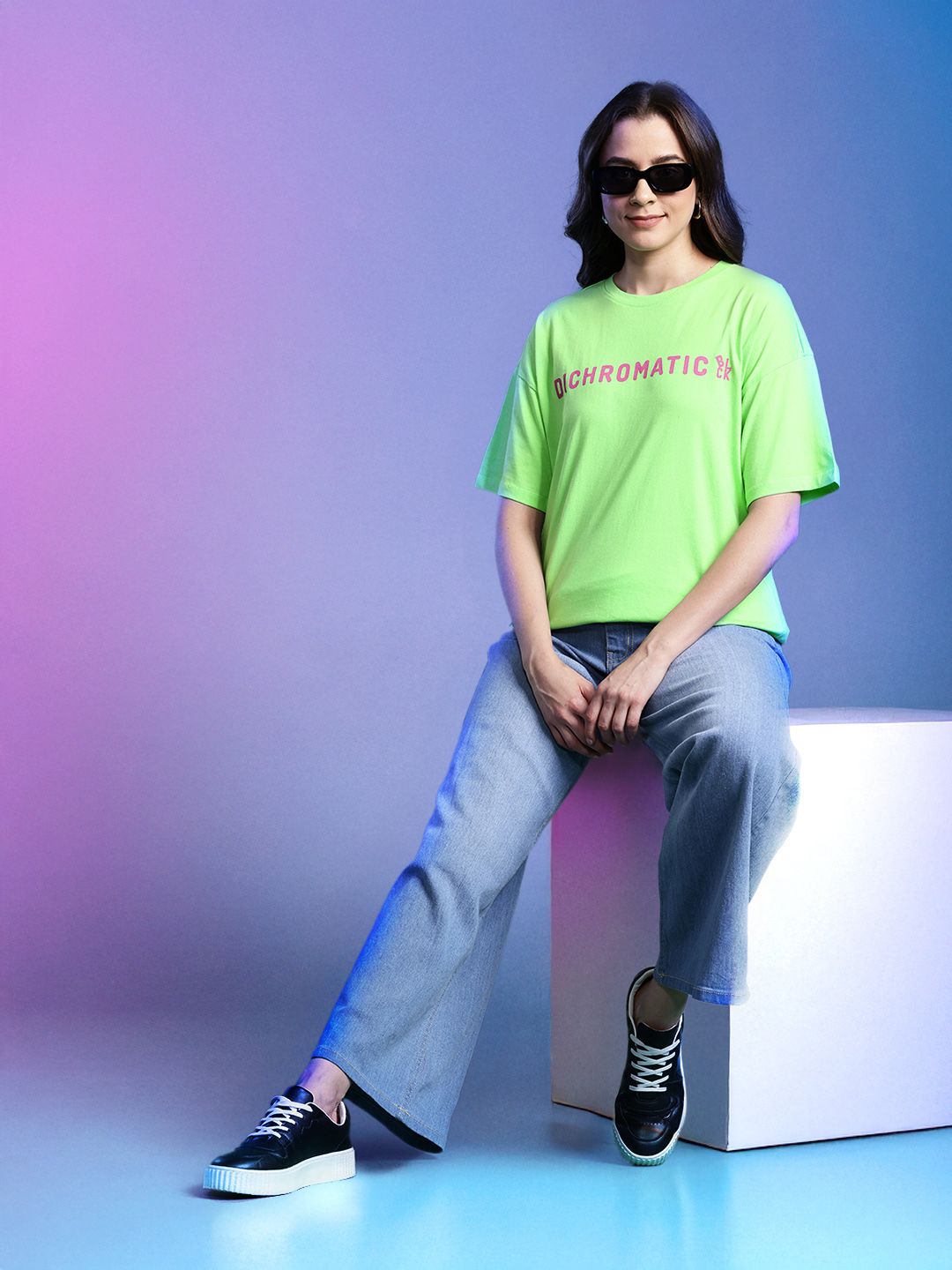 DressBerry Women Printed Pure Cotton T-shirt