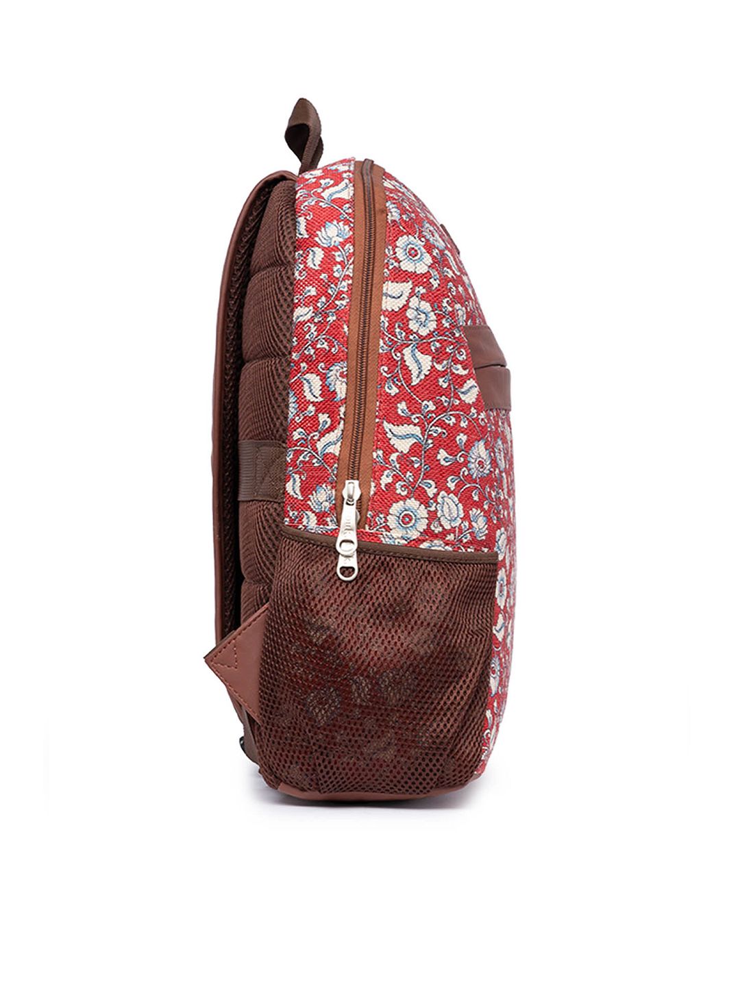 ZOUK Women Floral Printed Vegan Leather Laptop Backpack