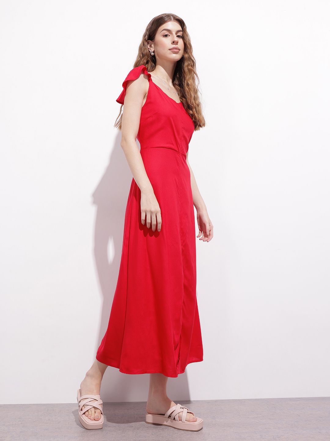 DressBerry CottageCore Classic Slit A-Line Midi Dress