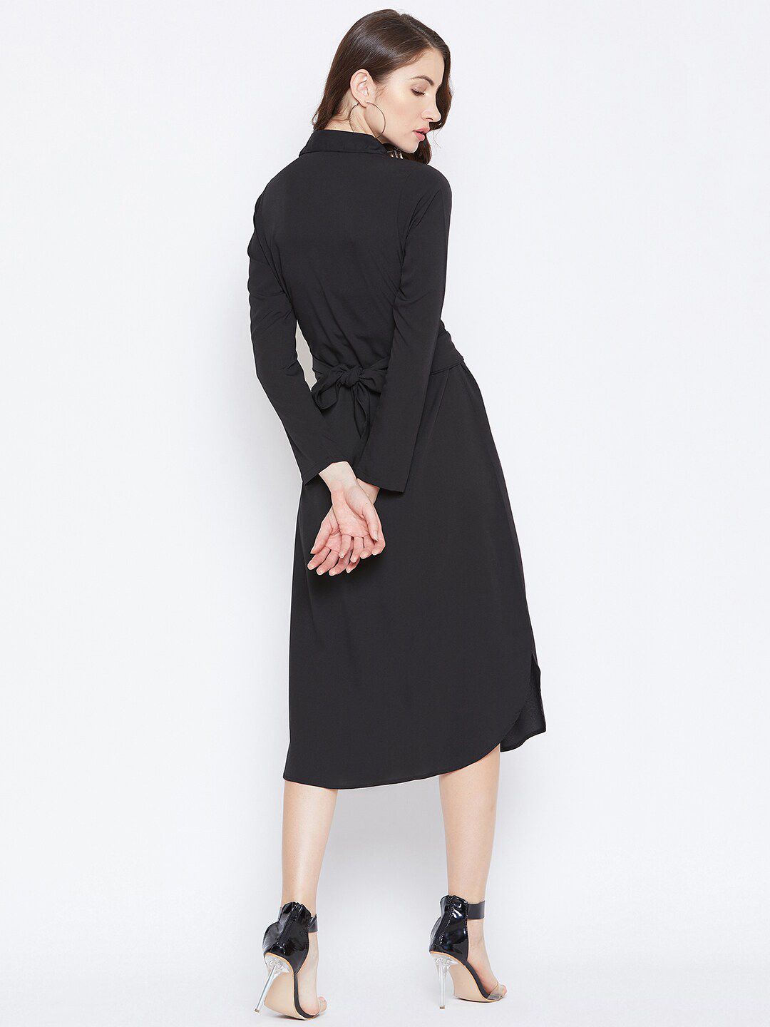 Berrylush Shirt Collar Midi Dress