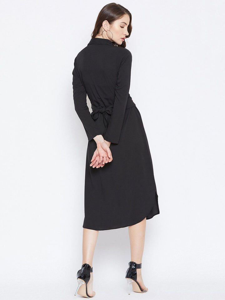 Berrylush Shirt Collar Midi Dress
