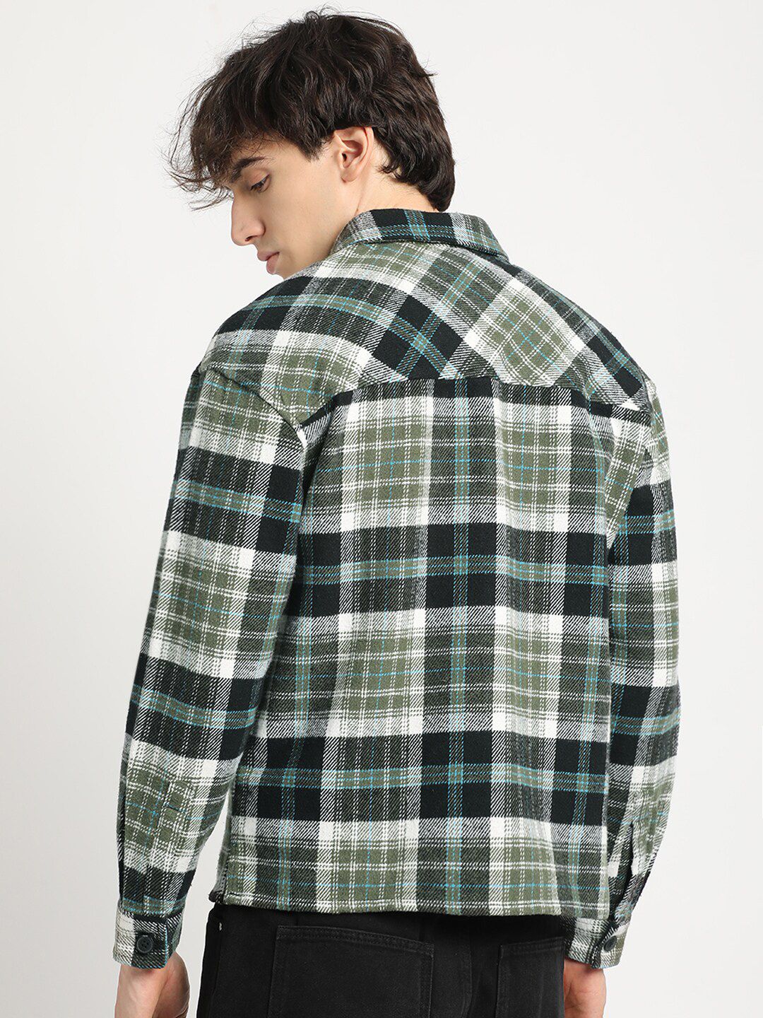 THE BEAR HOUSE Men Checkered Relaxed Fit Shacket