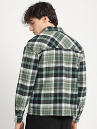 THE BEAR HOUSE Men Checkered Relaxed Fit Shacket