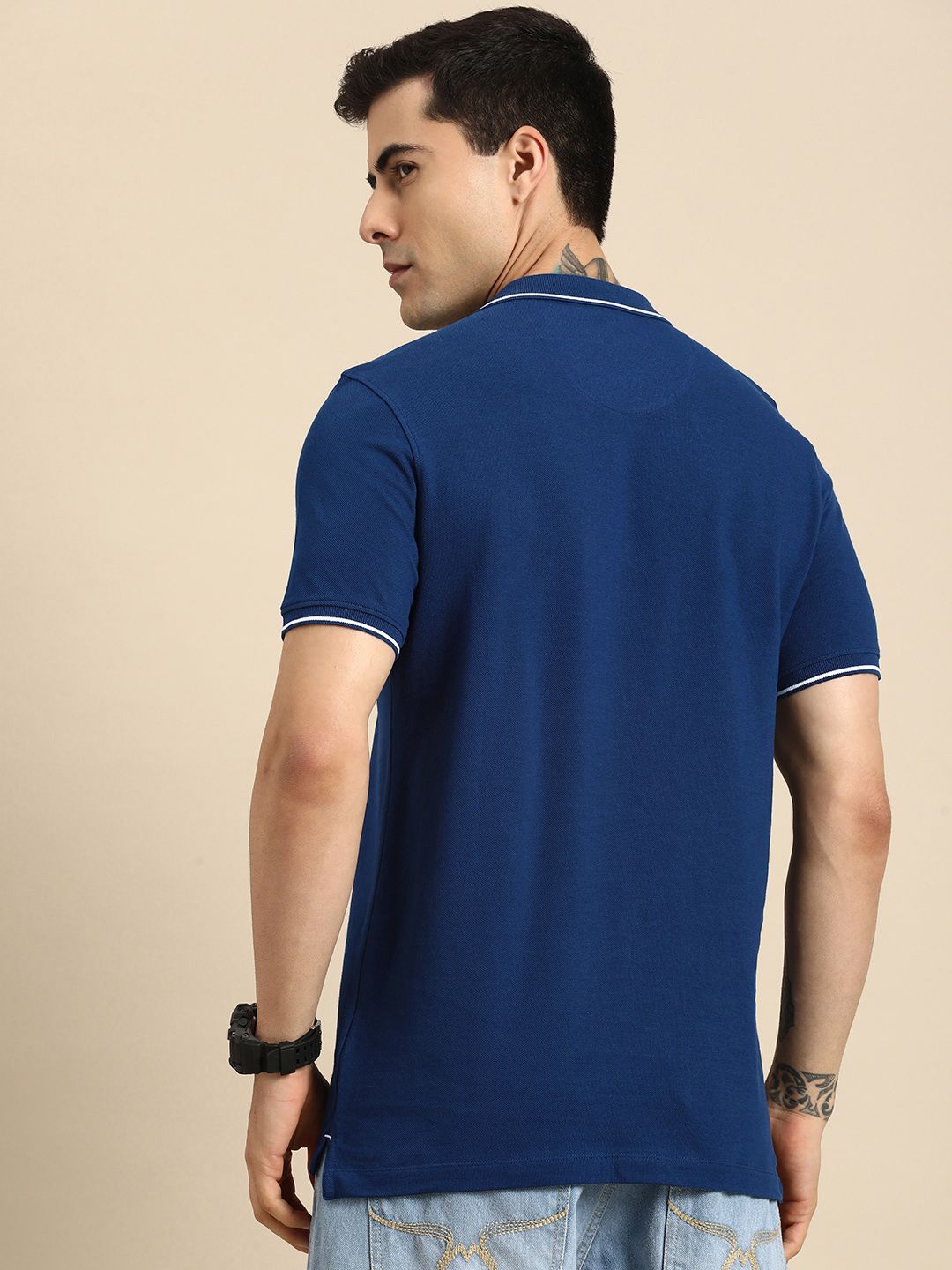 Menjadi T-Shirt Kapas Polo Lelaki Manusia