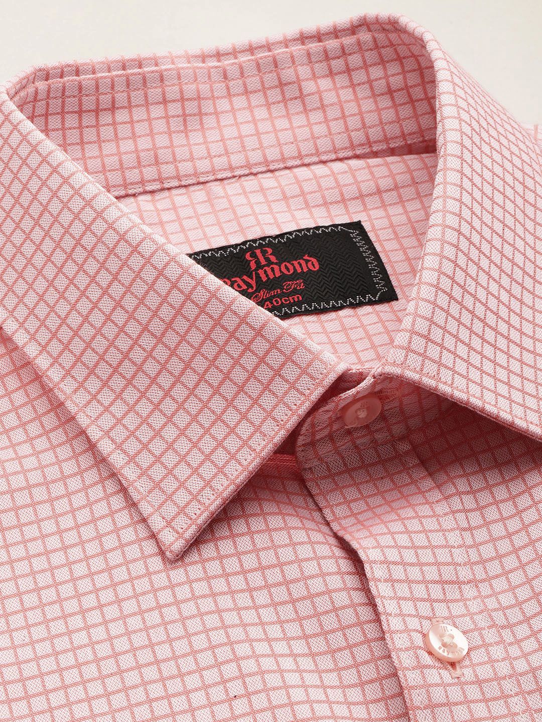 Raymond Slim Fit Self Checked Pure Cotton Formal Shirt