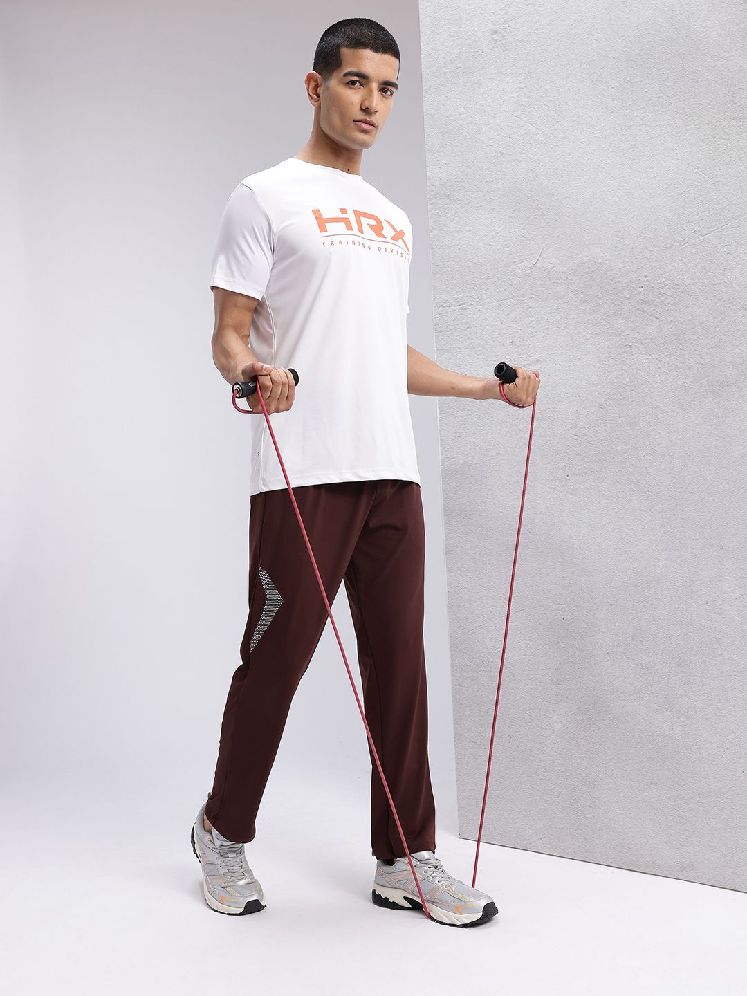 HRX by Hrithik Roshan Men Graphic Printed Rapid-Dry Mid-Rise Training Track Pants