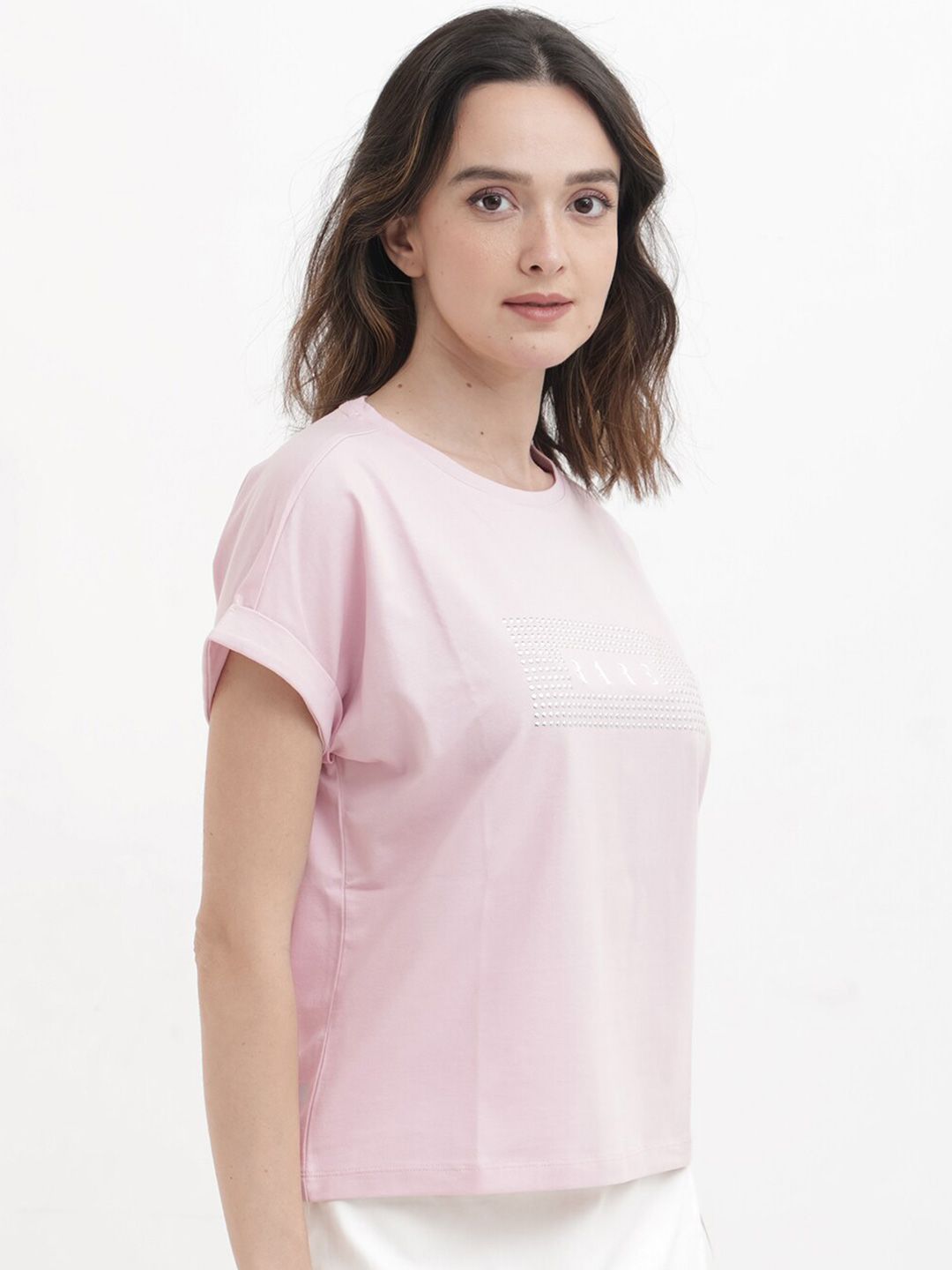 RAREISM Women Embellished Extended Sleeves T-shirt