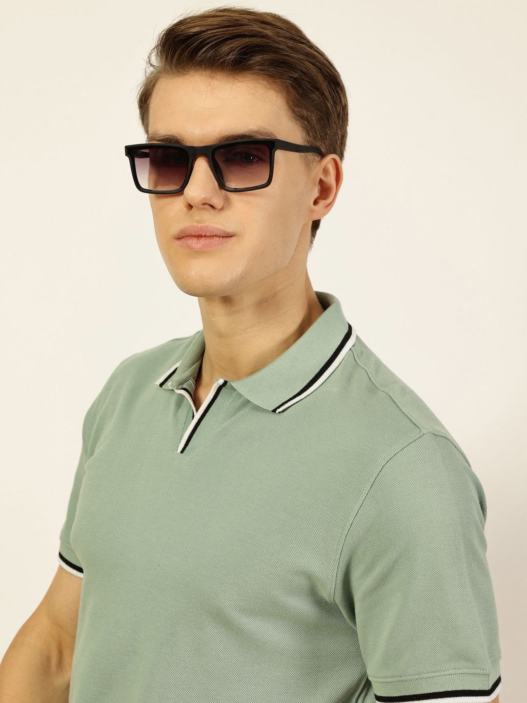 Thomas Scott Men Solid Polo Collar Cotton T-shirt