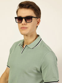 Thomas Scott Men Solid Polo Collar Cotton T-shirt