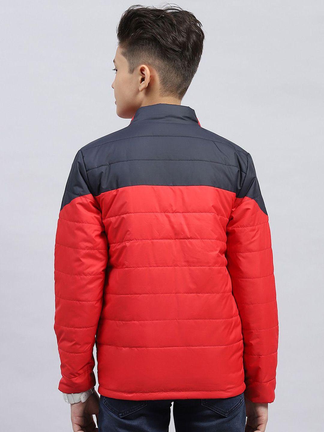 Monte Carlo Boys Mock Collar Colourblocked Casual Padded Jacket
