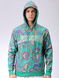 The Indian Garage Co Men Long Sleeves Abstract Printed Hooded Sweatshirt