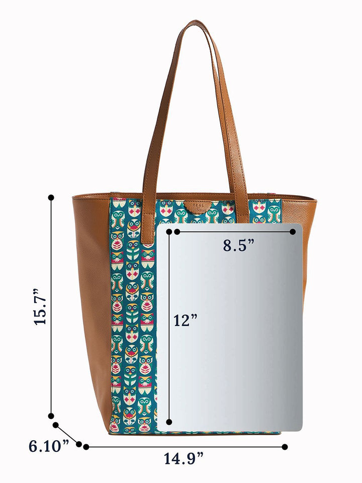TEAL BY CHUMBAK Printed Oversized Bucket Tote Bag with Tasselled