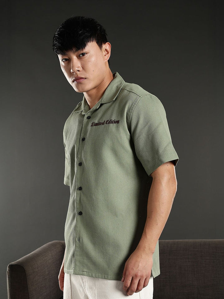 Eszett Limited Edition Embroidered Cutaway Collar Oversized Cotton Casual Shirt