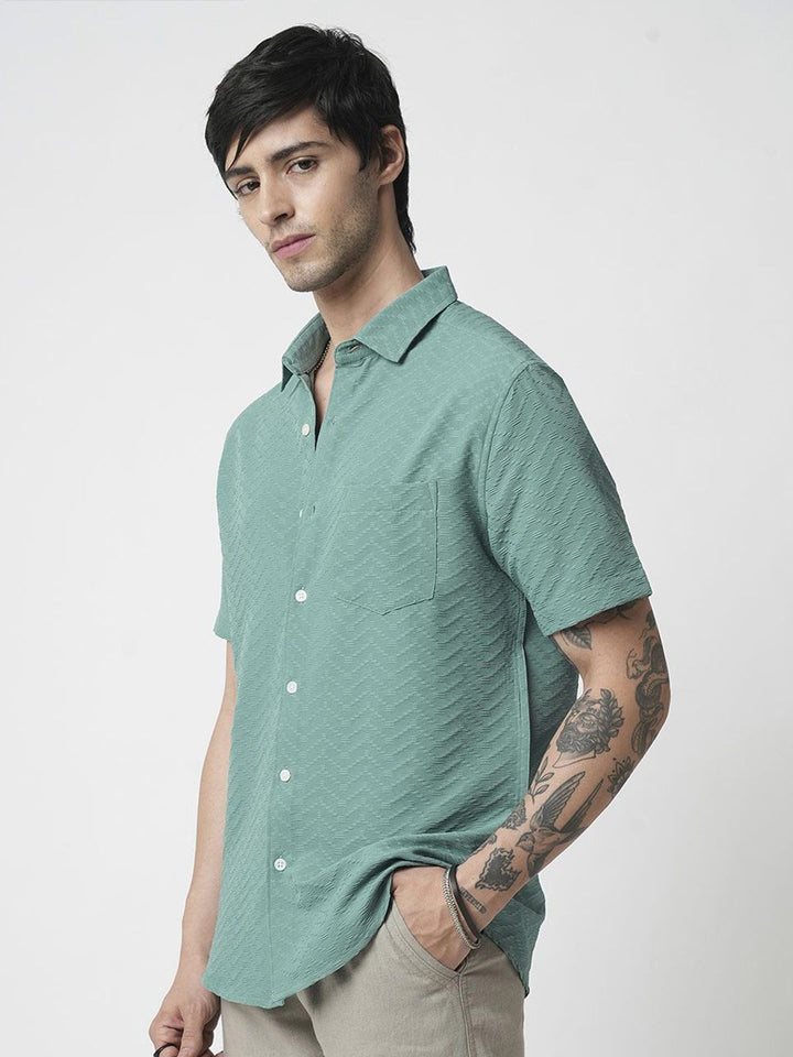 VASTRADO Men Classic Spread Collar Solid Slim Fit Casual Shirt