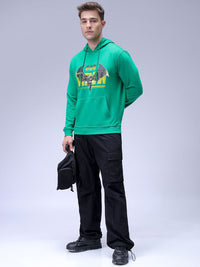 The Indian Garage Co Men Oversized Batman Printed Overhead Hooded Sweatshirt