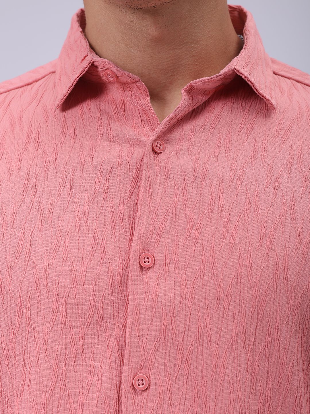 The Indian Garage Co Men Slim Fit Textured Jacquard Resortwear Shirt