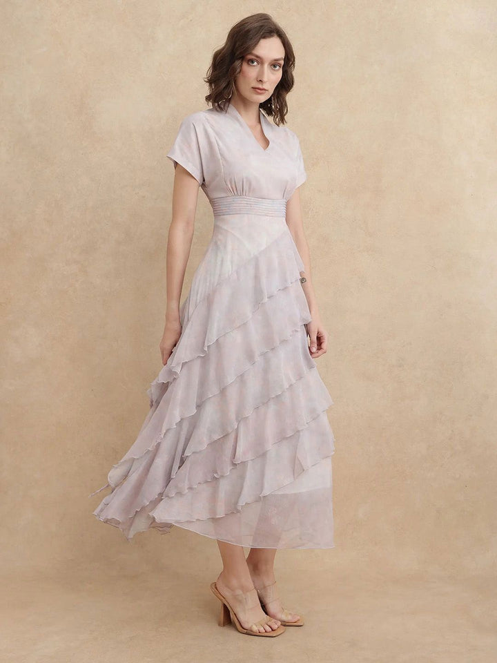 RAREISM Print A-Line Midi Dress