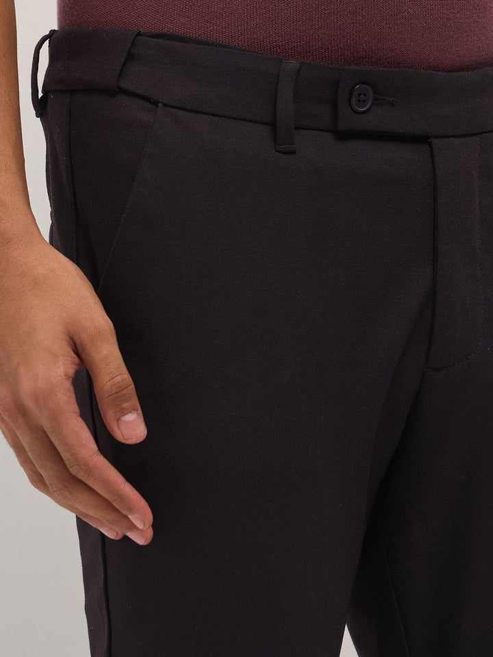 THE BEAR HOUSE Men Solid Slim Fit Formal Trouser