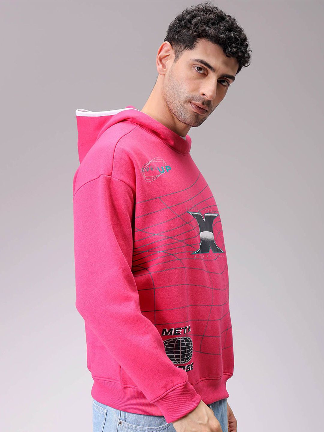 The Indian Garage Co Men Printed Hooded Sweatshirt