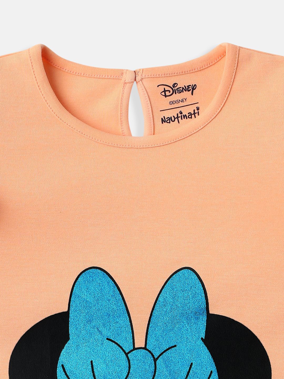 NautiNati Disney Minnie Mouse Baby Girls Orange Pure Cotton T Shirt