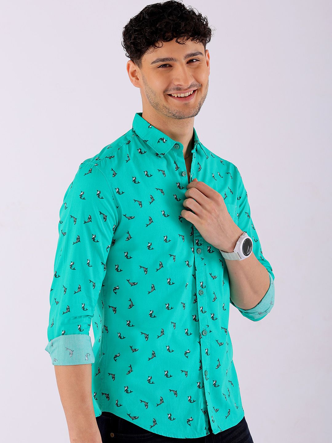 The Indian Garage Co Men Slim Fit Opaque Printed Casual Shirt