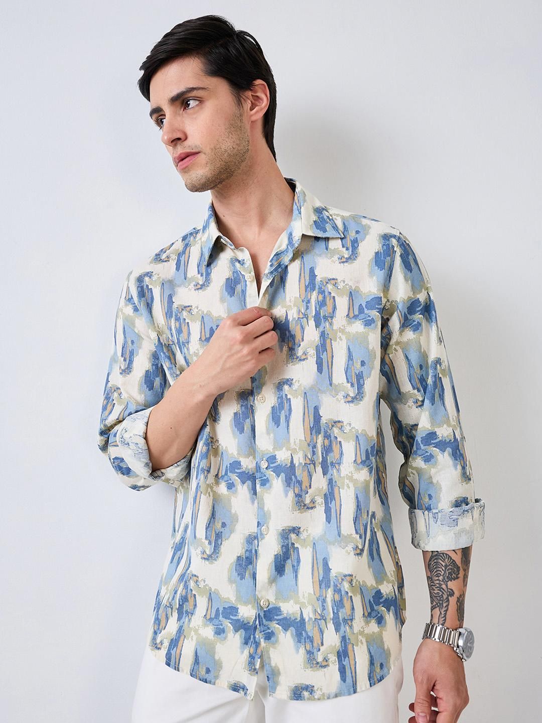 SPYKAR Men Slim Fit Floral Opaque Printed Casual Shirt