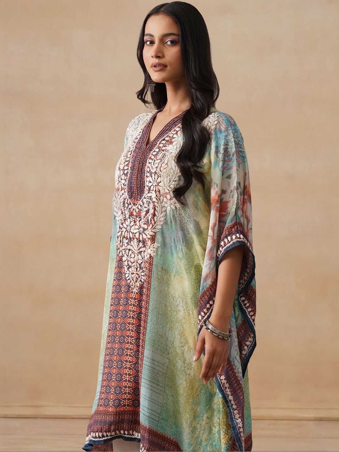 Rumah Chikankari Wanita Bercetak Chikankari Crepe Kurta
