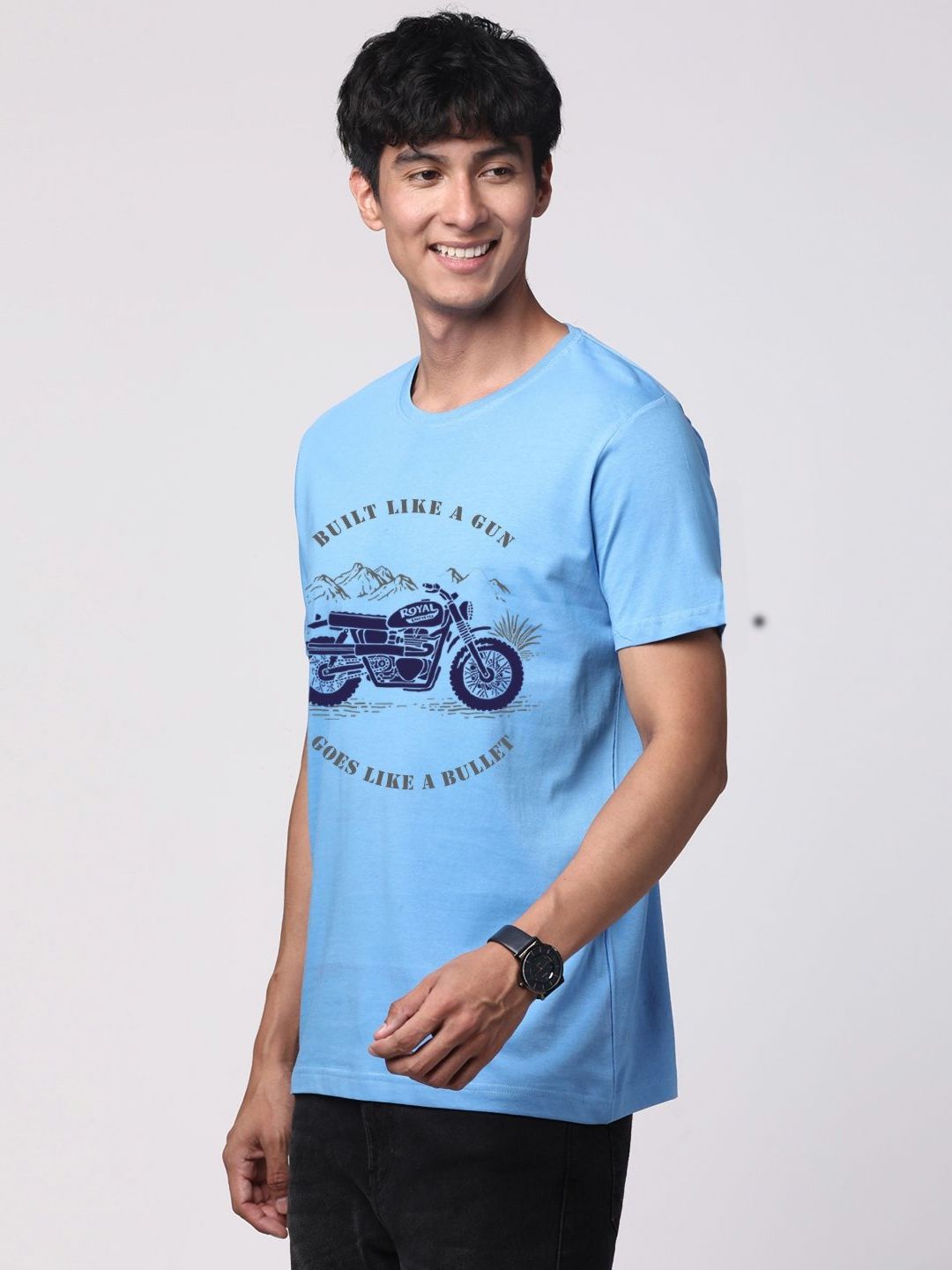 ADRO Men Graphic Printed Round Neck Cotton T-shirt