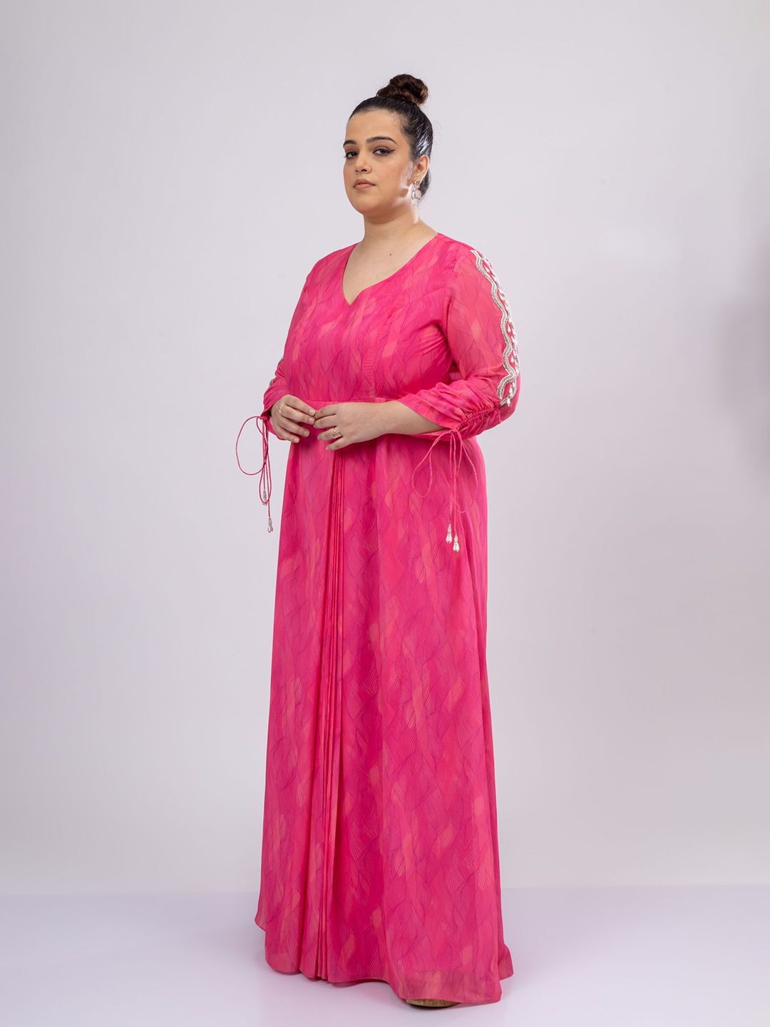 Mamicha Women Print V Neck Maxi Dress