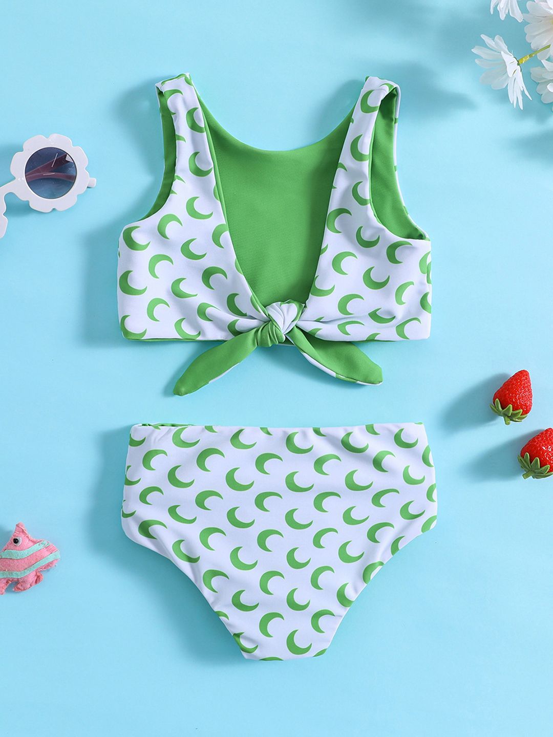 YK Girls Printed Swimset