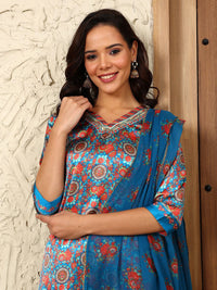 W Women Floral Printed Regular Kurta with Trousers & With Dupatta