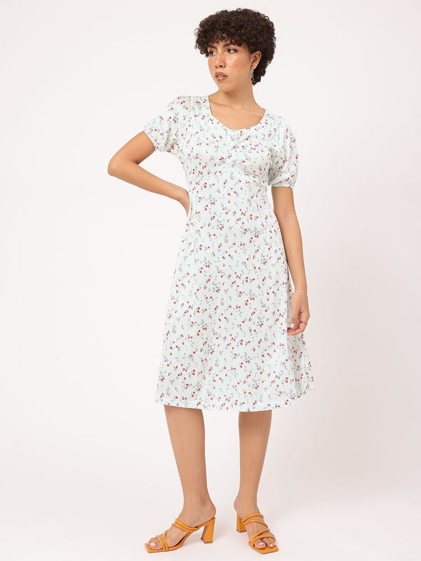 DressBerry Spring Blossom Floral Empire Midi Dress