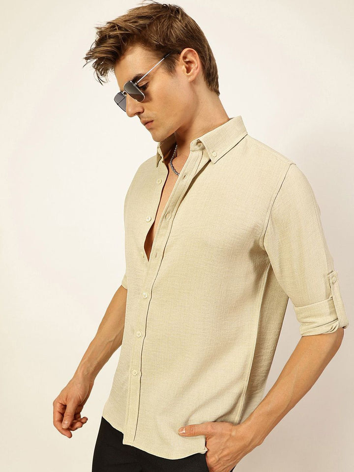 Thomas Scott Men Slim Fit Button-Down Collar Casual Shirt